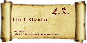 Lieli Klaudia névjegykártya